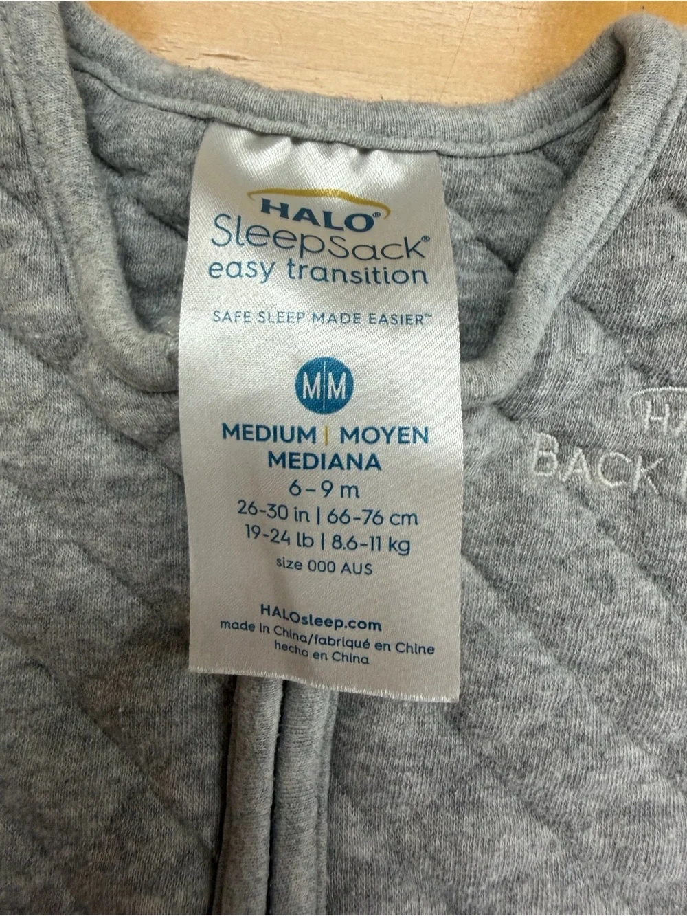 Halo Gray Quilted Wearable Blanket Sleep Sack